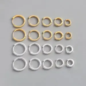 1 Pair Simple Style Round Plating Inlay Copper Zircon 18k Gold Plated Earrings