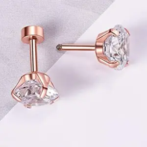6mm Rose Gold with White Zirconium