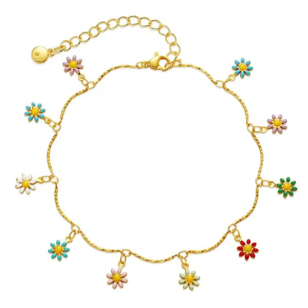 Wholesale Jewelry Fashion Flower Copper Plating Anklet