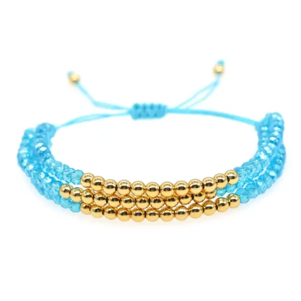 Wholesale Casual Vacation Round Artificial Crystal Copper Bracelets In Bulk