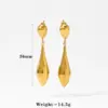 Wholesale PVD Coated Real Gold Plated 16K Gold White Gold Plated Gold Plating Water Droplets 304 Stainless Steel Casual Artistic Waterproof Non Tarnish Drop Earrings