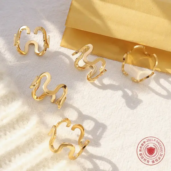 Wholesale PVD Coated Real Gold Plated 18K Gold Geometric 304 Stainless Steel Fashion Waterproof Non Tarnish