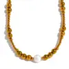 Wholesale Ion Plating (IP) Round 302 Stainless Steel 304 Stainless Steel Imitation Pearl Casual Elegant Simple Style Waterproof Non Tarnish 302 Stainless Steel Necklace