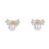 Elegant Fashion Bow Knot Copper Diamond Zircon Earrings Ear Studs