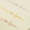 Stainless Steel Titanium Steel Simple Style Plating Hollow Out Cross Letter Pendant Necklace