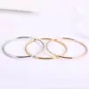 Wholesale PVD Coated 18K Gold Plated Rose Gold Plated Real Gold Plated Solid Color Titanium Steel Simple Style Waterproof Non Tarnish 304 Stainless Steel Bangle