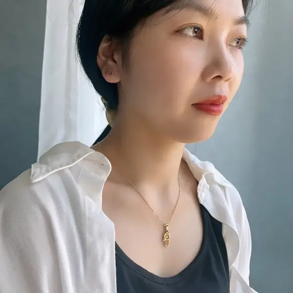 Wholesale Simple Style Palm Moon Paw Print Titanium Steel Women's Earrings Necklace 1 Set