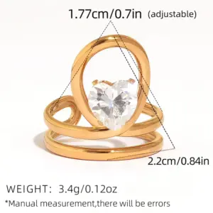 Gold / Average Size / 1 PCs Zircon Ring