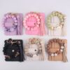 Wholesale Cross-border Amazon Daisy Beads Bracelet Multi-layer Card Bag Zipper Coin Purse Silicone Beads Bracelet Keychain