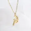 Wholesale Fashion Cute Bear Moon Pendant Plating 18k Gold Micro Inlaid Zircon Copper Necklace
