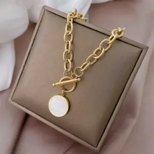Wholesale PVD Coated 18K Gold Plated 304 Stainless Steel Waterproof Non Tarnish 304 Stainless Steel Necklace
