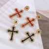 Wholesale diamond cross earrings fashion temperament medieval gold and silver pin earrings earrings