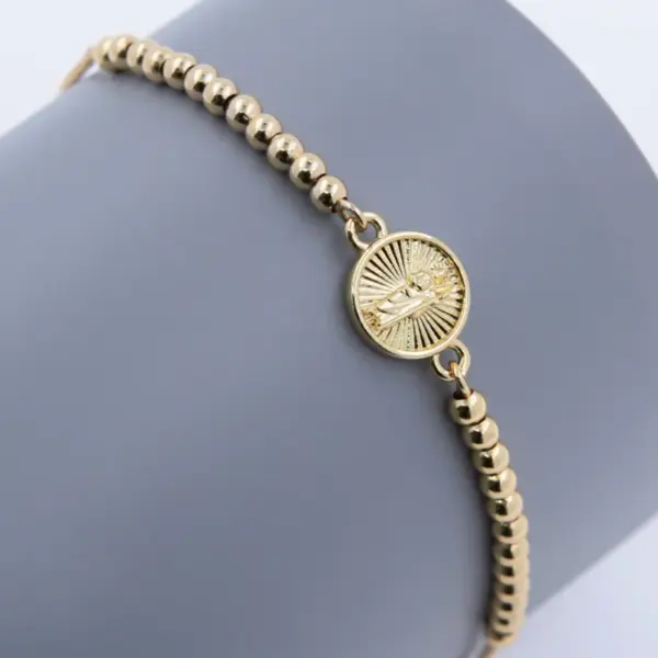 Wholesale Copper 18K Gold Plated Human Cross Bracelets