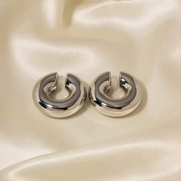 304 Stainless Steel C Shape PVD Coated 18K Gold Plated Simple Style Plating Gold Ear Clips
