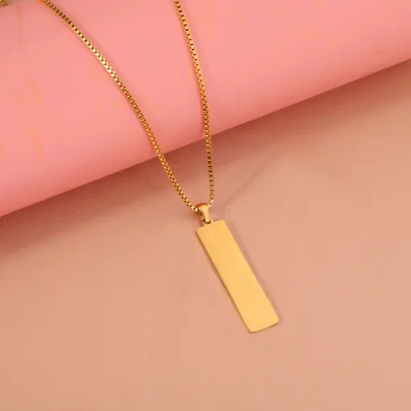 PVD Coated Real Gold Plated U Shape Customization Laser Engraving 304 Stainless Steel Simple Style Classic Waterproof Non Tarnish Pendant Necklace