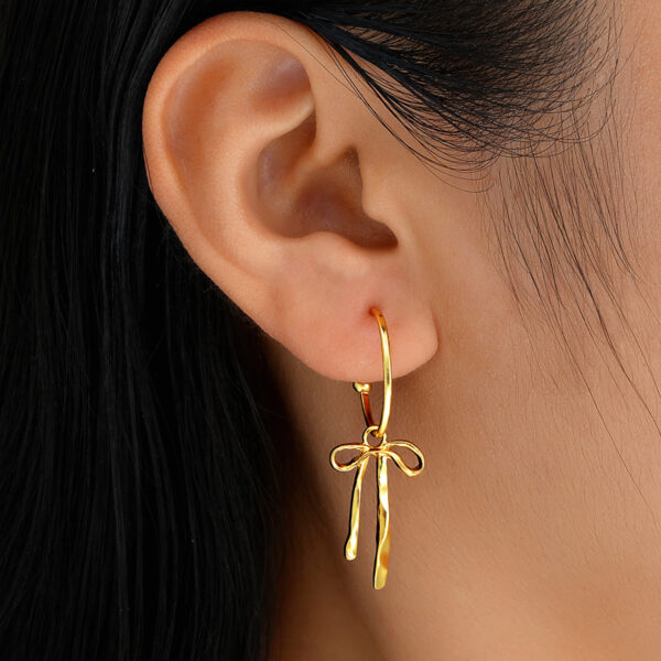 Wholesale Europe and the United States cross-border new simple niche creative temperament bow tassel earrings women's fashion high-end accessories