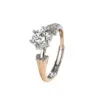 Wholesale Popular Simulated Moissanite Ring For Women Six-Prong One Carat Wedding Jewelry Simple Geometry
