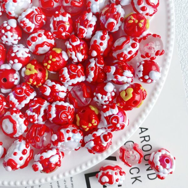 Wholesale Red New Year Love Butterfly Beads