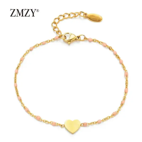 Simple Style Heart Shape Stainless Steel Plating Bracelets