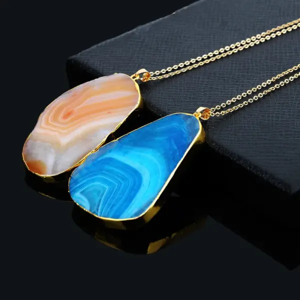 Wholesale Simple Style Water Droplets Alloy Natural Stone Chain Necklace