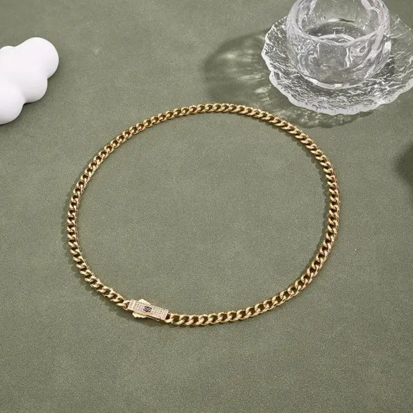 Wholesale Plated 18K Gold Rectangle 304 Stainless Steel Copper Casual Vacation Modern Style Necklace