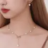 Wholesale Jewelry Simple Style Classic Style Bow Knot 304 Stainless Steel Artificial Pearls 18K Gold Plated Jewelry Set