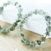 Wholesale Natural Green Ghost Bracelets, Buddhist Beads for Men and Women, Gypsophila Round Beads, Crystal Jewelry for Friends