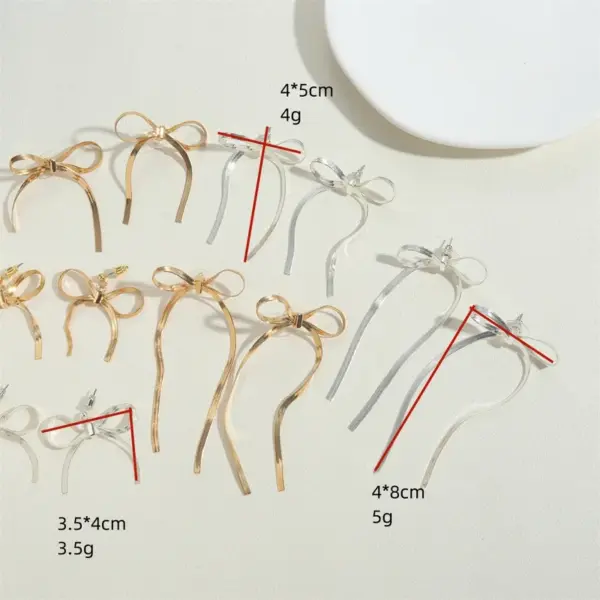 Wholesale 1 Pair Vintage Style Simple Style Commute Bow Knot Copper 14K Gold Plated Drop Earrings