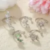 Wholesale Glam Pentagram Brass Plating Zircon Ear Clips 1 Piece