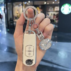Mazda B- Smart 2 Key [White Single Shell] + Diamond Set Car Mark