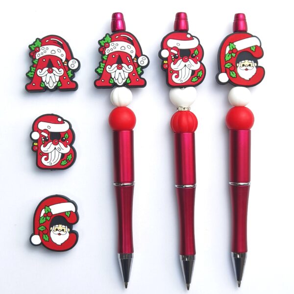 Wholesale 10pcs Christmas Silicone Epoxy ABC Loose Beads