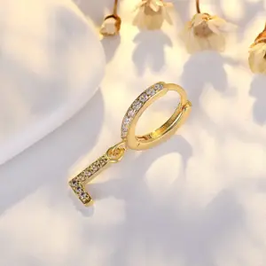 Ear Clip Letters L Only (14K Yellow Gold) / Copper Plating 14K Real Gold