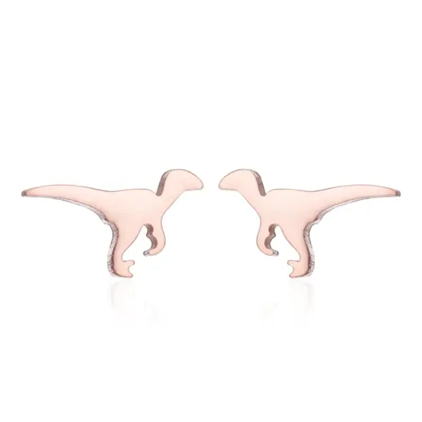 PVD Coated 18K Gold Real Gold Plated Dinosaur 304 Stainless Steel Simple Style Waterproof Non Tarnish Ear Studs