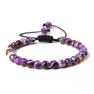 Purple Fire Agate / 6mm (Stretchable)