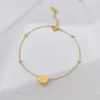 Wholesale Sweet Heart Shape Titanium Steel Plating Bracelets Anklet