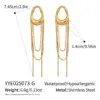 PVD Coated Real Gold Plated 18K Gold Solid Color 304 Stainless Steel Sweet Artistic Waterproof Non Tarnish Drop Earrings