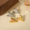 PVD Coated Real Gold Plated Heart Shape 304 Stainless Steel Simple Style Waterproof Non Tarnish Ear Studs