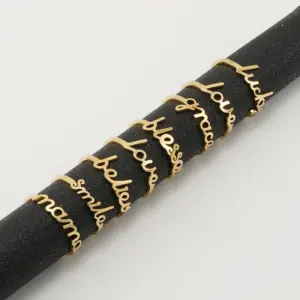 Wholesale Jewelry Fashion Letter 304 Stainless Steel 18K Gold Plated Stainless Steel Rings
