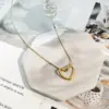 Wholesale 1 Piece Simple Style Heart Shape Titanium Steel Plating Necklace