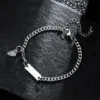 Wholesale Basic Customization Laser Engraving Titanium Steel Cuban Link Chain Curb Chain Bracelets In Bulk