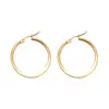 PVD Coated 14K Gold Plated Solid Color Stainless Steel Fashion Waterproof Non Tarnish Hoop Earrings