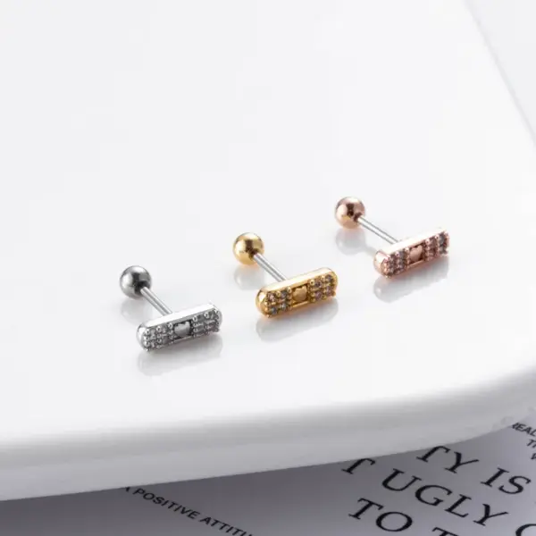Wholesale 316 Stainless Steel Copper Geometric Ear Studs For Women'S
