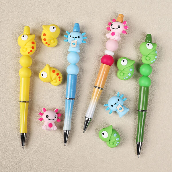 Wholesale Cross-border hot-selling 3D chameleon silicone beads DIY jewelry accessories beaded salamander focal beads loose beads