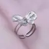 Wholesale PVD Coated Real Gold Plated 18K Gold Flower 304 Stainless Steel IG Style Simple Style Waterproof Non Tarnish Open Rings