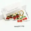 Wholesale 304 Stainless Steel Cherry Strawberry Electroplating Golden Plated Casual Cute Waterproof Non Tarnish Gold Ear Studs