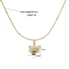 Wholesale Jewelry Elegant Sweet Simple Style Pentagram Heart Shape Bee Copper Zircon 18K Gold Plated Enamel Inlay Pendant Necklace