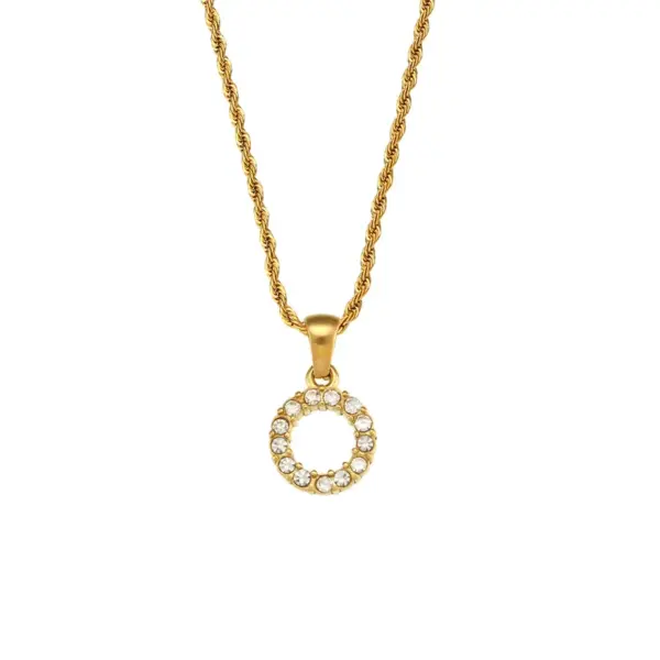 PVD Coated Real Gold Plated 18K Gold Letter 304 Stainless Steel Fashion Waterproof Non Tarnish 304 Stainless Steel Pendant Necklace