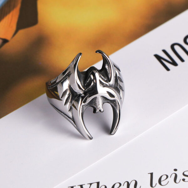 Wholesale Cross Border Retro Batman Titanium Steel Ring Personality Hip Hop Stainless Steel Ring in stock Wholesale SA1195