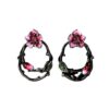 oly-742381d1b3d1a7c984ec5274e90f14bc Wholesale Gothic Style Black Gold-Plated Two-Color Dark Rose Ring Necklace Earrings Fashionable Enamel Three-Piece Jewelry Set