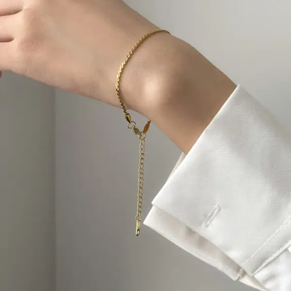 Wholesale Retro Solid Color Titanium Steel Chain Bracelets Necklace